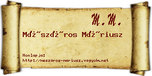 Mészáros Máriusz névjegykártya